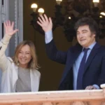 POLÍTICA: EL DISCURSO EN CONJUNTO ENTRE JAVIER MILEI Y GIORGIA MELONI PRIMERA MINISTRO DE ITALIA «SOMOS PUEBLOS HERMANOS»